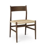 Stuhl aus Holz Eiche geräuchert mit Geflecht für Esstisch - ARV CHAIR von Brdr. Krüger