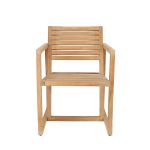 Vorderansicht des Gartenstuhls mit Armlehnen aus Teak - TIMBER von Jan Kurtz
