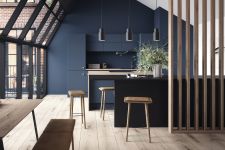 Thekenhocker aus Holz in Eiche Scala Bar Stool 64cm von Ekta Living