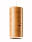 Moderne Pendelleuchte NUX von LeuchtNatur aus Holzfurnier in Deutsche Eiche mit weißer Einfassung Esstisch Pendelleuchte in Deutsche Eiche in weiss - Nux von LeuchtNatur