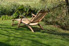 Hintenansicht Design Liegestuhl für den Outdoorbereich von Traditional Teak - ALEXANDRA