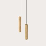CHIMES LAMP von UMAGE - schmale Pendelspot Leuchte aus Holz mit LED