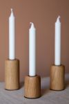 Rio Lindo - CANELÉ CANDLESTICKS dreiteiliges Kerzenhalter Set aus Holz in Eiche