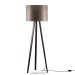 Stehleuchte dimmbar in Eiche geräuchert mit Lampenschirm in bronzegrau - LUCA STAND HIGH von maigrau