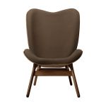Lounge Sessel aus Holz in Eiche mit Mocca Bezug - A CONVERSATION PIECE TALL LOUNGE CHAIR von UMAGE