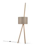 Wandleuchte LUCA LEAN in der Variante Eiche natur mit Lampenschirm aus Filz in der Farbe bronzegrau Designer Wandleuchte in Eiche natur mit Lampenschirm aus Filz in bronzegrau - LUCA LEAN von maigrau