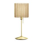 Tischleuchte KOMOREBI SQUARE von UMAGE in Eiche geölt mit einem Lampenständer aus gebürstetem Messing Tischleuchte mit Lampenschirm aus Holz mit Lampenständer in gebürstetem Messing - KOMOREBI Square von UMAGE