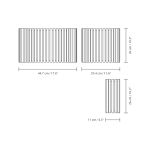 Technische Zeichnung der Größen des Lampenschirms KOMOREBI von UMAGE Technische Zeichnung der Größen für Lampenschirm KOMOREBI von UMAGE