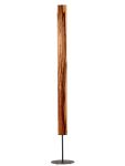 Dimmbare Stehleuchte COLUMNA von LeuchtNatur mit säulenförmigem Lampenschirm aus Holzfurnier in Satin Nussbaum und schwarzem Lampenfuß Stehleuchte Säule dimmbar in Satin Nussbaum Schwarz - COLUMNA von LeuchtNatur