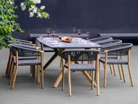 Traditional Teak - MARCELLA DINING CHAIR Gartenstuhl mit Geflecht Anthrazit
