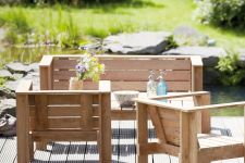 schlichte Holzgartenbank aus Teak BATTEN von Jan Kurtz