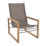 Komfortabler Outdoor Lounge Chair SOFIA von Traditional Teak mit taupefarbenem Bezug Lounge Chair für Garten in Taupe - Sofia Lounge Chair von Traditional Teak