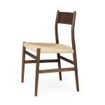Seitenansicht Stuhl aus Holz Eiche geräuchert mit Geflecht - ARV CHAIR von Brdr. Krüger