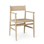 Armlehnstuhl ARV CHAIR aus Holz in Eiche, weiß geölt von Brdr. Krüger mit Sitzfläche und Rückenlehne aus Papierkordeln ARV CHAIR von Brdr. Krüger - Esstisch Armlehnstuhl aus Holz in Eiche mit Geflecht