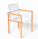 Teak-Stapelstuhl NOAH in weiß 