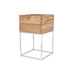 Der MINI GARDEN von Jan Kurtz begeistert im spannenden Materialmix aus Teakholz und Metall - hier in der Größe 40 x 40 x 65 cm Pflanzkasten aus Holz mit Metallgestell - MINI GARDEN von Jan Kurtz