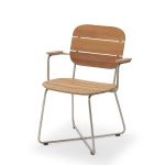 LILIUM Armchair von Skagerak - Gartenstuhl aus Teak und Edelstahl mit Armlehnen