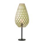 Designer Nachttischlampe aus Bambus in lime - KOURA von David Trubridge