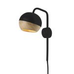 Schwarze Wandleuchte RAY WALL LAMP mit Holzkugel von Mater RAY WALL LAMP von Mater - Wandleuchte mit Holz