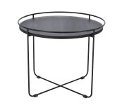 Runder Couchtisch CLOCK aus Metall und Holz in Eiche wenge von Jan Kurtz - 50 cm Durchmesser runder Couchtisch aus Metall und Holz in Eiche wenge (50 cm) - CLOCK von Jan Kurtz