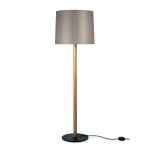 Stehlampe mit Schirm in bronzegrau in Eiche natur - MIYU 140 von maigrau