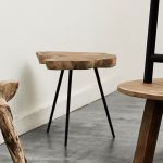 MUUBS - NEBRASKA COFFEE TABLE runder Beistelltisch aus Teakholz und Metall