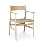 Armlehnstuhl ARV CHAIR aus Holz in Eiche, weiß geölt von Brdr. Krüger mit Sitzfläche aus Papierkordeln Esstisch Armlehnstuhl aus Holz in Eiche mit Geflecht - ARV CHAIR von Brdr. Krüger