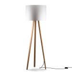 Stehleuchte dimmbar in Eiche natur mit Lampenschirm weiß - LUCA STAND HIGH von maigrau