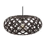 Edle Pendellampe KINA aus Holz in klassischem Schwarz von David Trubridge Pendellampe aus Holz in Schwarz - KINA von David Trubridge