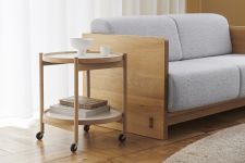 Runder Servierwagen TRAY TABLE 50 nach dem Entwurf von Hans Bolling für Brdr. Krüger Servierwagen Tabletttisch rund - Design Klassiker von Hans Bolling TRAY TABLE 50 von Brdr. Krüger