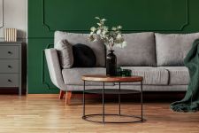 Runder Couchtisch mit Ablage 60cm (industrielles Design) - AMSTERDAM von take me HOME