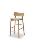 Barstuhl in Eiche natur mit Lehne - HVEN BAR STOOL von Skagerak