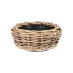 Runder Pflanzkorb PALAU von Jan Kurtz aus geflochtenem Rattan - hier die kleine Variante Pflanzkorb aus Rattan in rund - PALAU von Jan Kurtz