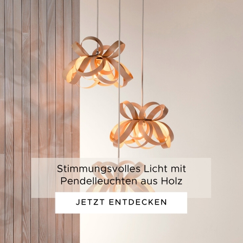 Stimmungsvolles Licht mit Pendelleuchten aus Holz