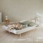 MOEBE BED - Ausziehbett aus pulverbeschichtetem Stahl in Sand 