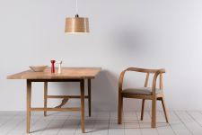 Design Pendelleuchte für den Esstisch aus Holzfurnier - HELIX DRUM PENDANT von Tom Raffield