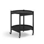 Runder Servierwagen TRAY TABLE 50 von Brdr. Krüger in Buche, schwarz lackiert Servierwagen rund aus Holz in Buche schwarz - TRAY TABLE 50 von Brdr. Krüger