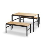 Gartensitzgruppe mit Gartentisch als Alu und Holz - REFORM TABLE von Skagerak