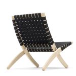 Loungesessel aus Eichenholz, geseift mit Gurtband in schwarz - Der MG501 Cuba Chair von Carl Hansen and Son
