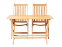 Klassisches Gartenset aus Teakholz mit dem Hochlehner Klappstuhl ALEXIA und dem Klapptisch ALEXIA von Traditional Teak Gartenset mit Hochlehner Klappstuhl aus Holz - ALEXIA RECLINER von Traditional Teak