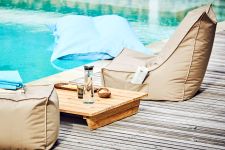 niedriger Gartencouchtisch NEWPORT für den Outdoor- und Loungebereich von Jan Kurtz Design