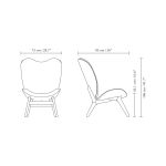 Technische Zeichnung des lounge Sessel aus Holz - A CONVERSATION PIECE TALL von UMAGE