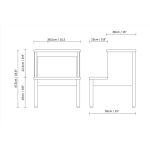 Technische Zeichnung des A LINE STORAGE STEPSTOOL von FORM & REFINE Technische Zeichnung des A LINE STORAGE STEPSTOOL von FORM & REFINE