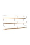 Haengeregal aus Holz und Metall in Chrom - Onda Shelf Small Double von Schneid