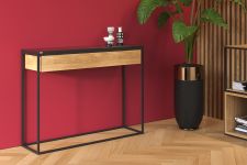 Ob als Anrichte im Flur oder als Schminktisch im Schlafzimmer: der Konsolentisch SKINNY XL von take me HOME überzeugt sowohl optisch als auch funktional take me HOME - SKINNY XL Oak Designer Konsolentisch mit Schublade