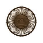 runde Design Wandleuchte aus Holz in Eiche dunkel mit 49 cm Durchmesser - CLAVA UP WOOD von UMAGE