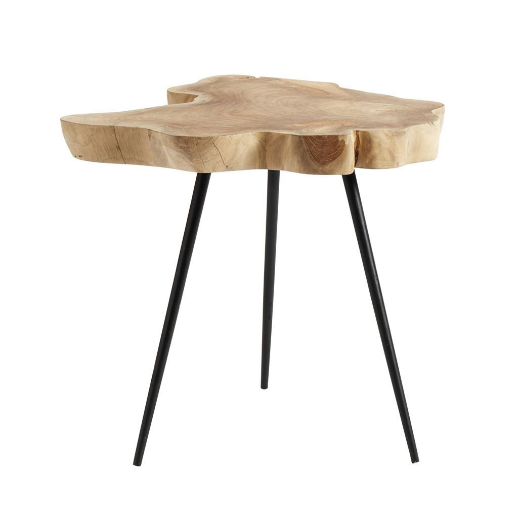 Muubs - Nebraska - runder Design Beistelltisch aus Teakholz & Metall