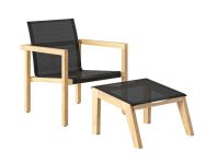 Outdoor Lounge Stuhl mit Fußhocker - NOAH LOUNGE CHAIR von Traditional Teak