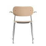 Designer Stuhl aus Eiche in natur und Metall in Chrom Co Dining Chair von Audo Copenhagen