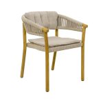 stapelbarer Gartenstuhl aus Teak mit Geflecht in Linen - MARCELLA DINING CHAIR von Traditional Teak